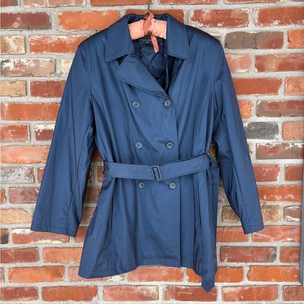 Giacca Double Breasted Trench Coat Windbreaker Size Medium Preowned
